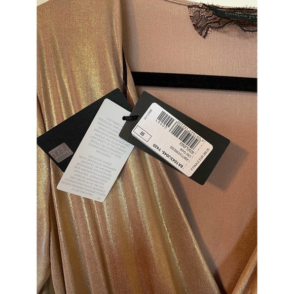 Patrizia Pepe Abido Dress Old Gold NWT Size 3 - Picture 10 of 12